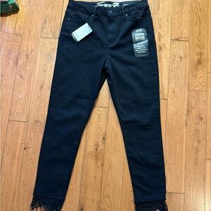 Seven7 Black Ankle Jeans with Lace Detail